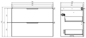 Cersanit S598-047-DSM - MALIKA függesztett mosdószekrény 80x45 cm, tölgy