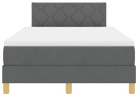 Box Spring Ágy Matrac és LED Sötétszürke 120x190 cm Szövet