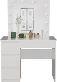 Marina fésülködő asztal (3 bal alsó fiókokkal), 98x76x51 cm, fehér