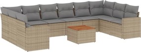 vidaXL 11 részes bézs polyrattan kerti ülőgarnitúra párnákkal