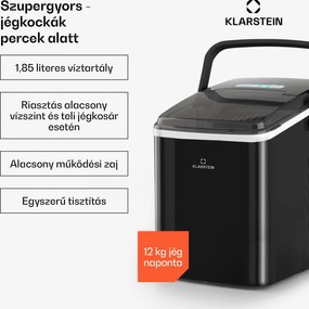 Klarstein Arctic Porter, jégkocka készítő, kúp alakú jégkockák, 12 kg/24 óra, rozsdamentes acél