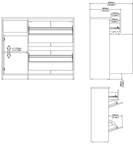 Natúr színű billenő ajtós cipőtartó tölgyfa dekorral 109x93x32 cm Naia – Tvilum