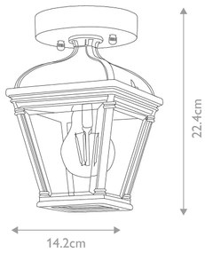 Elstead BAYVIEW-PORCH-BK - Kültéri mennyezeti lámpatest BAYVIEW 1xE27/60W/230V IP44