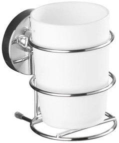 WENKO 20880100-Pohár VACUUM-LOC MILAZZO 7,5x11,5 cm fényes króm/fehér