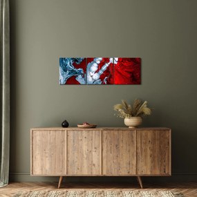 Absztrakt foltok képe (órával) (90x30 cm)