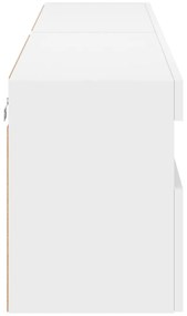 2 db fehér falra szerelhető TV-szekrény LED-del 80 x 30 x 40 cm