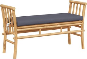 vidaXL Kerti pad párnával Barna 110 x 38 x 65cm bambusz