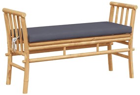 vidaXL Kerti pad párnával Barna 110 x 38 x 65cm bambusz