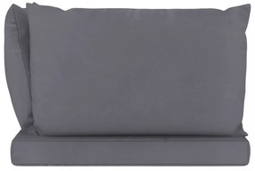 3 db antracitszürke oxford szövet raklapkanapé-párna