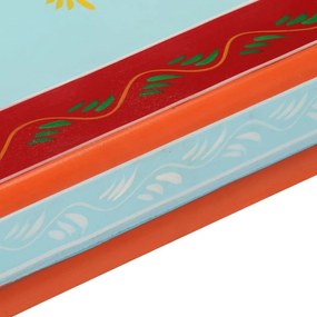 kézzel festett kék tömör mangófa dohányzóasztal