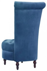Kék magas háttámlájú bársonyszék