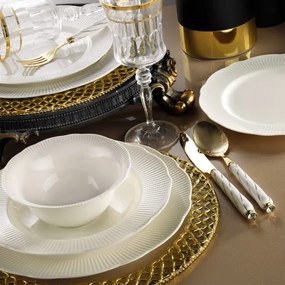 24 db-os étkészlet, fehér porcelán