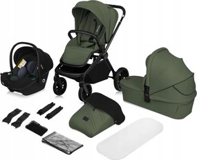 Lionelo - Kombinált 3 az 1-ben babakocsi MIKA PLUS Olívazöld
