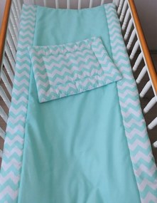 2 részes babaágynemű szett - Menta Chevron