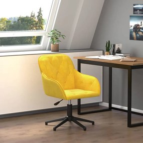 vidaXL sárga bársony forgó irodaszék