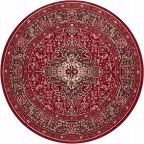 Kerek szőnyeg,piros-krém mintás hagyományos 160cm