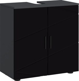 kleankin Mosdó Alatti Szekrény 2 Ajtóval, Fürdőszobai Mosdó Alatti Tároló Szekrény Állítható Polccal, Mosdókhoz Pedestál Nélkül vagy Pedestállal, 60x3