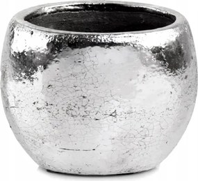 Ezüst Színű Gömb Alakú Kerámia Kaspó