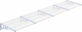 vidaXL szürke és átlátszó polikarbonát ajtóelőtető 396 x 90 cm
