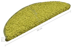 15 db zöld lépcsőszőnyeg 56 x 17 x 3 cm