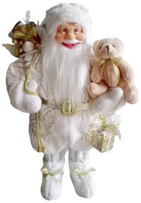 Fehér-arany Santa Claus dekoráció 60cm