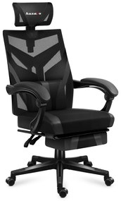 Gamer szék ergonomikus lábtartóval játékszék, fekvőtámasz , fejtámasz, fekete