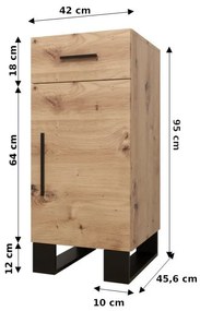 Előszobabútor Amanda 6 (artisan tölgy + rózsaszín). 1085903
