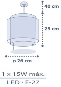 Dalber 76632 - Gyerekcsillár MOON DREAMS 1xE27/15W/230V kék