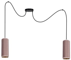 Láncos lámpa AVALO 2xE27/60W/230V pókháló rózsaszín/rez