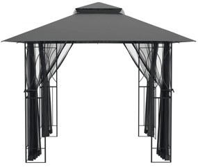antracit acél pavilon oldalfalakkal 300 x 300 x 270 cm