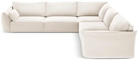 Bézs bársony sarokkanapé Vanda – Mazzini Sofas