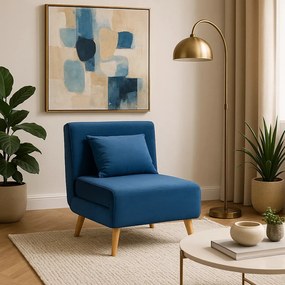 Ágyazható Fotel Sötétkék Színben. MARRY 75 cm.