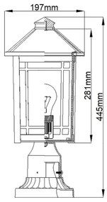 Quoizel QZ-CEDAR-POINT3-M-BK - Kültéri lámpa CEDAR POINT 1xE27/60W/230V IP44