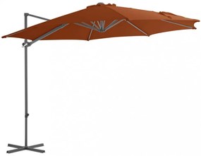 terrakotta konzolos napernyő acélrúddal 300 cm