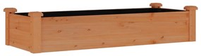 Barna tömör fenyőfa kerti magaságyás béléssel 120x45x25 cm