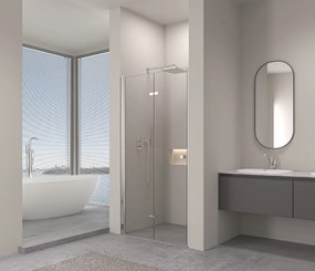 Erga Berlin, nyitható zuhanyajtó 85x195 cm, 6 mm átlátszó üveg, króm profil, ERG-V02-BERLIN-D085-CR