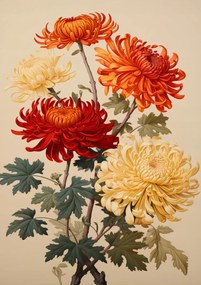 Poszter 59,4x84,1cm Táncoló krizantémok