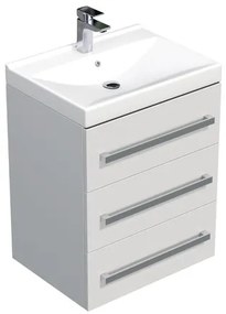 SAT Cube Way Fürdőszobaszekrény mosdóval 60x76,5x46 cm fehér fényes CUBE46603BIVER