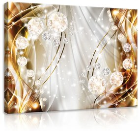 Vászonkép, Arany gyöngyös absztrakt, 100x75 cm méretben