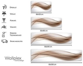 Wallplex falburkoló konyhapanel Barna hullám (Méret: Nagy 60x240)