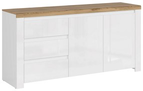 VILGO 2D3S komód, fényes fehér