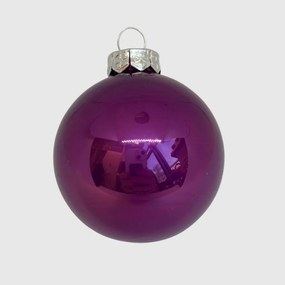 Purple üveg karácsonyi gömb szett 12*6cm