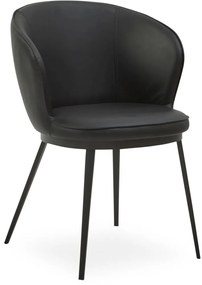 Gain design szék, fekete textilbőr