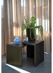 Sötétbarna borovi fenyő dohányzóasztal szett 2 db-os Combine – Karup Design