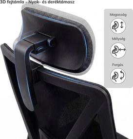 Ergonomikus irodai szék fekete VECTOR