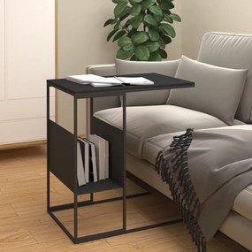 Fekete szerelt fa kisasztal 55x36x59,5 cm