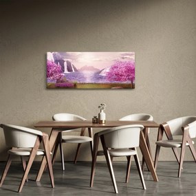 Rózsaszín fák képe fóval (120x50 cm)