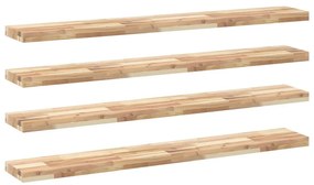 4 db kezeletlen tömör akácfa függőpolc 120 x 20 x 4 cm