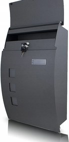 Acél postaláda újságtartóval – robusztus, falra szerelhető, zárral ellátott