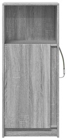 szürke sonoma szerelt fa tálalószekrény LED-del 42,5x34x100 cm